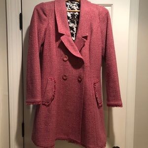 Cabi Pink Tweed Pea Coat